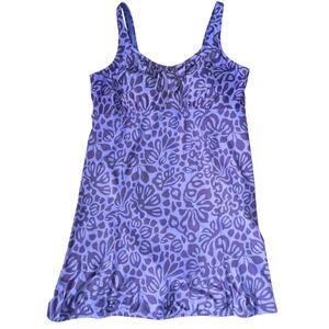 Lands End Swim‎ Dress 18 One Piece Floral Swimsuit Bathing Suit Built In Brief